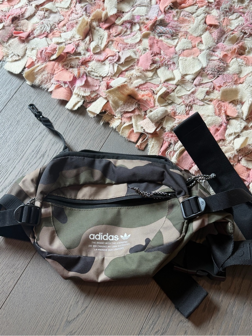 adidas Black Sling Bag with White Trefoil Logo